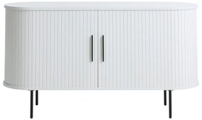 Cassettiera bianca con ante scorrevoli 140x76x45 cm Nola – Unique Furniture