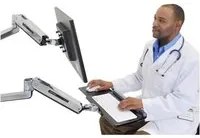 Lx sit-stand keyboard arm, polished - 45-354-026