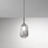 Lampadario Vintage Plisse' Nero 1 Luce E27