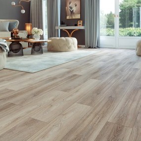 Pavimento SPC  in spc flottante clic passaggio importante Bradford Oak grigio beige Sp 4 mm