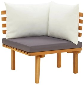 Set divani da giardino 9 pz con cuscini in massello di acacia