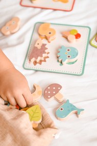 Gioco di Riconoscimento - Tattile Memory Touch' - legno