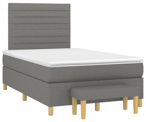 Giroletto a molle con materasso grigio scuro 120x190cm tessuto