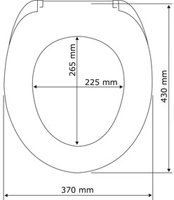 WENKO 22015100-WC sedile WC WENGE 35,5x42,5 cm marrone/argento