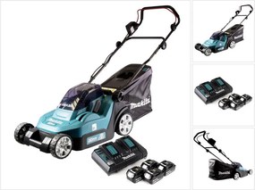 Tosaerba a batteria Makita dlm 432 PT4 36 v (2x 18 v) 43 cm senza spazzole + 4x batterie 5,0 Ah + doppio caricatore