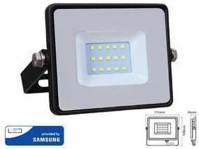 Faro Proiettore Led Flood Light 10W Bianco Freddo 6400K Carcassa Nera Chip Samsung Garanzia 5 Anni SKU-426