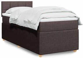 Giroletto A Molle Con Materasso Marrone Scuro 90x190cm Tessuto /