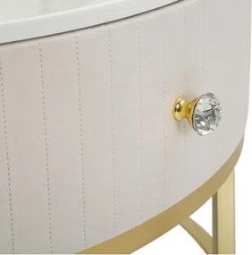 Tavolo da caffè con struttura dorata montpellier color crema ø75x36 cm