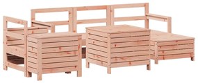 Set divani da giardino 7 pz in legno massello abete douglas