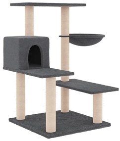 Albero per gatti con tiragraffi in sisal grigio scuro 82,5 cm