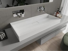 Mexen Ava lavabo da appoggio in conglomerato B/O 100 x 46 cm, bianco - 23011000