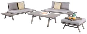 Set di mobili da giardino in grigio con struttura in alluminio Celia - Garden Pleasure