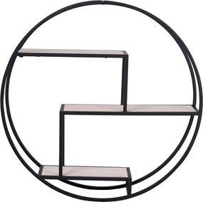 Scaffale a castello in legno massiccio di pavlovnia in nero e naturale 62 cm Rotterdam - House Nordic