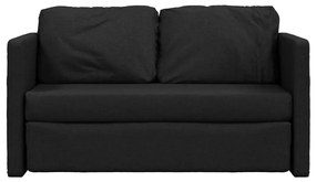 Divano letto da terra 2 in 1 nero 112x174x55 cm tessuto