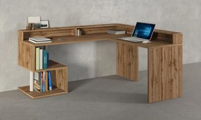 Scrivania angolare con sopralzo Cube in finitura Rovere Wotan