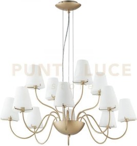 Lampadario a sospensione canto oro e bianca 12 luci attacco g9 83x1...