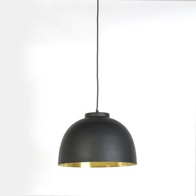 Lampada a sospensione nera con interno in ottone 40 cm - Hoodi