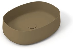 Lavabo da appoggio Wave OLYMPIA CERAMICA ovale in ceramica L 50 x H 14 x P 40 cm marrone piletta non inclusa