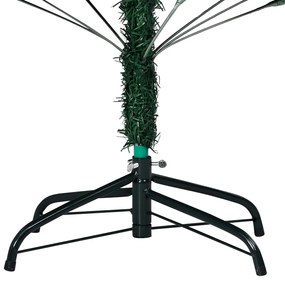 Albero di Natale Preilluminato con Palline Verde 180 cm PVC