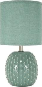 Lampada da tavolo azzurra in ceramica con paralume in tessuto (altezza totale 27 cm) Pontus – Mauro Ferretti