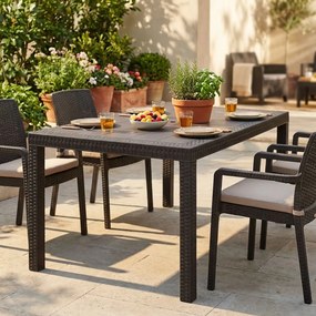 CALIGOLA - tavolo da giardino in resina effetto rattan