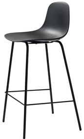 Sgabello da bar nero in plastica (altezza della seduta 67,5 cm) Whitby – Unique Furniture
