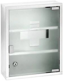 WENKO 22924100 - Armadietto per medicinali 30x40 cm acciaio inox/argento