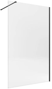 Box doccia walk-in Single, vetro 8 mm, H 200 cm, profilo nero