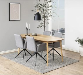 Sedia da pranzo grigia in imbottito con braccioli Naya – Actona