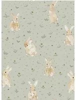 Rebel Walls Carta da parati Bunny Field - Mint