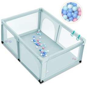 Costway Box per bambini con cancello extra large e rete traspirante, Centro attività portatile per interno