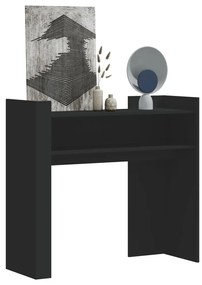 Tavolino Consolle Nero 100x35x90 Cm İn Legno Multistrato /