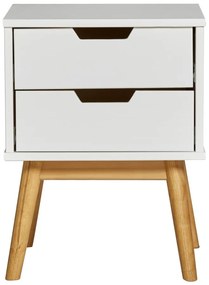 Comodino in legno di pino massiccio bianco Baku - Marckeric