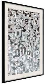 Poster  Digits  Cornice Quadri Cornice nera con pass-partout, Larghezza x Altezza Home decor 20x30