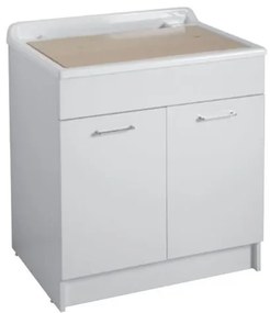 Colavene Lindo Max mobile lavatoio 75x50 senza cesto portabiancheria tavola in legno e vasca in abs bianco