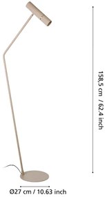 Eglo 901155 - Lampada LED da terra CAMINIA 1xGU10/5W/230V 3000K beige