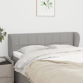 Testiera Ad Orecchio Grigio Chiaro 147x23x78/88 Cm İn Tessuto /