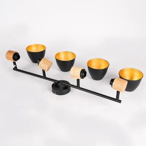 Brilagi - Plafoniera con 4 faretti ODENSE 4xE14/10W/230V in legno di caucciù/nero