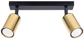 Sollux SL.1383 - Faretto WINX 2xGU10/10W/230V nero/oro