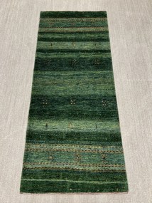 Loribaft Tappeto 200x90 Verde (Iran) Annodato A Mano