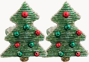 Set di 2 portatovaglioli natalizi Beaded