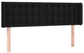 Testiera ad orecchio nera 147x16x78/88 cm in tessuto