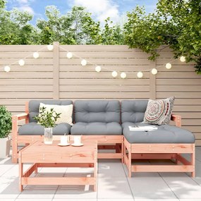 Set divani giardino 5 pz con cuscini legno massello di douglas