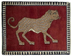 Gabbeh Tappeto persiano 90x110 Rosso (Iran) Annodato A Mano