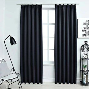 Tende Oscuranti Con Ganci 2 Pz Antracite 140x175 Cm /