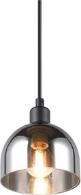 Lampadario nero/argentato con paralume in vetro ø 12 cm Molly – Trio