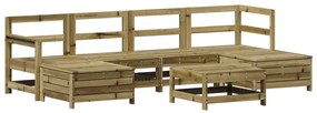 Set divani da giardino 7 pz in legno impregnato di pino