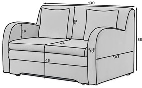 Divano verde allungabile e rivestimento in velluto 130 cm Ario – ELTAP