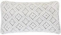 Cuscino Decorativo Beige Cotone Macram 30 x 50 cm Corda Boho Retro Decor Accessori