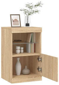 Credenza con luci led rovere sonoma 41x37x67 cm